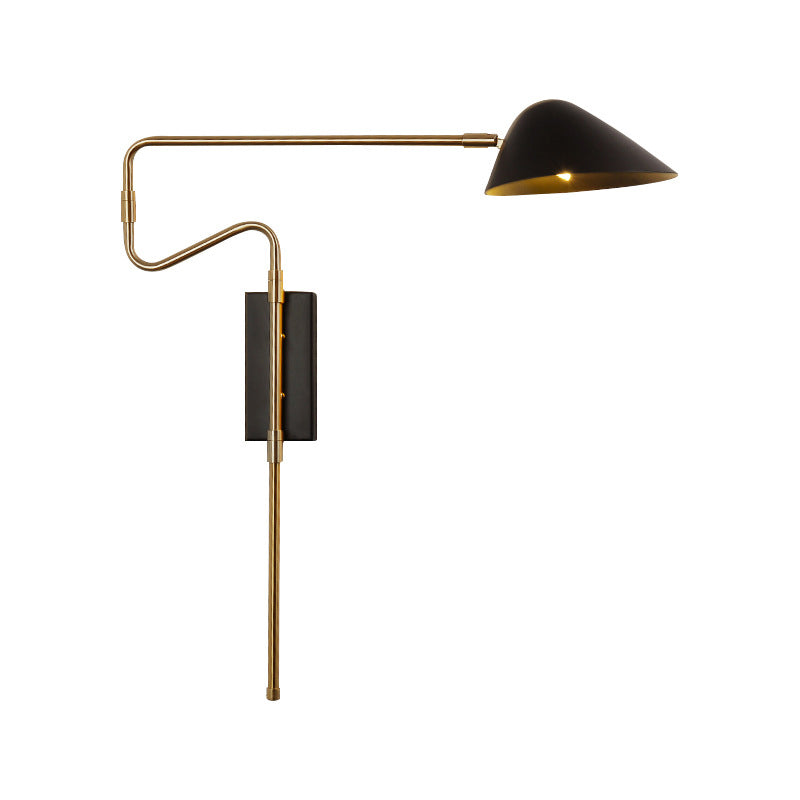 Iron With Long Rod Rocker Arm 1-Light Wall Sconce Lamp
