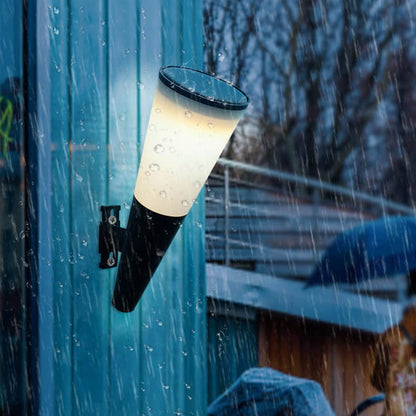 Solar Horn Design LED Outdoor Decoration Wall Sconce Lamp