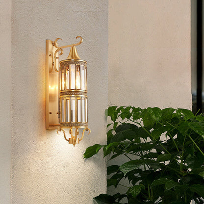 European Light Copper Glass 1/3-Light Wall Sconce Lamp