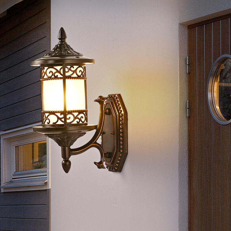 Cylindrical Outdoor Waterproof 1-Light Wall Sconce Lamp