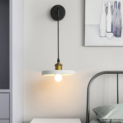 Scandinavian Disc Aluminum Iron 1-Light Wall Sconce Lamp