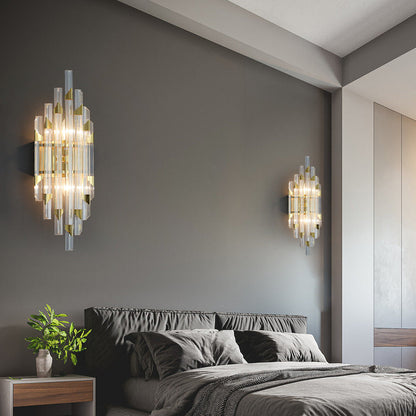 Luxury Stripe Hardware Crystal 2/4 Light Wall Sconce Lamp