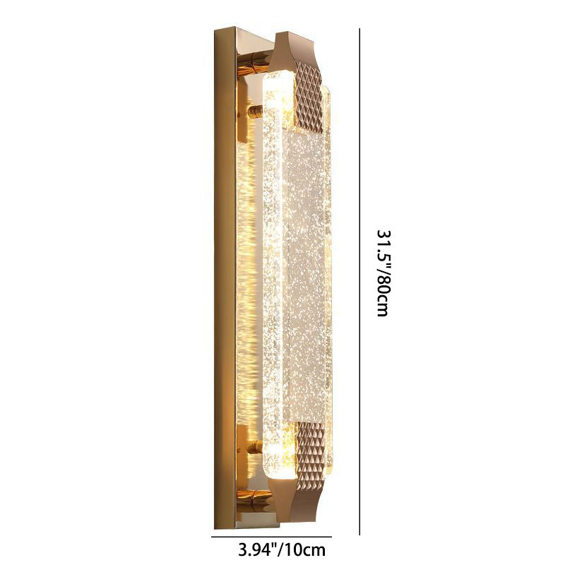 Rectangular Glass Stainless Steel LED Wall Sconce Lamp