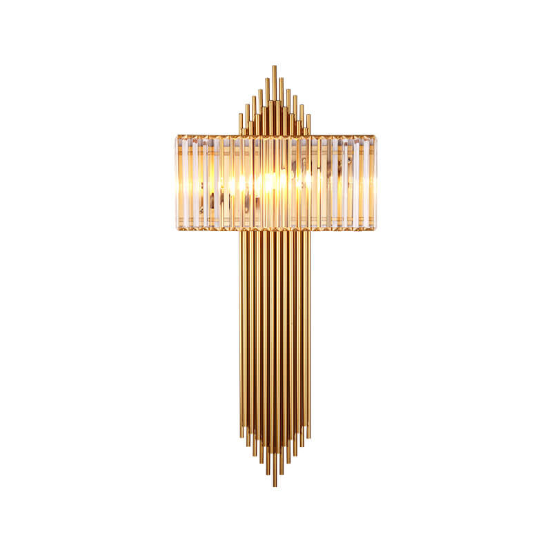 Light Luxury Crystal Square Strip 2-Light Wall Sconce Lamp