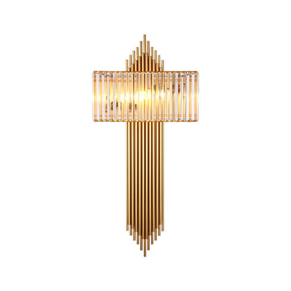 Light Luxury Crystal Square Strip 2-Light Wall Sconce Lamp