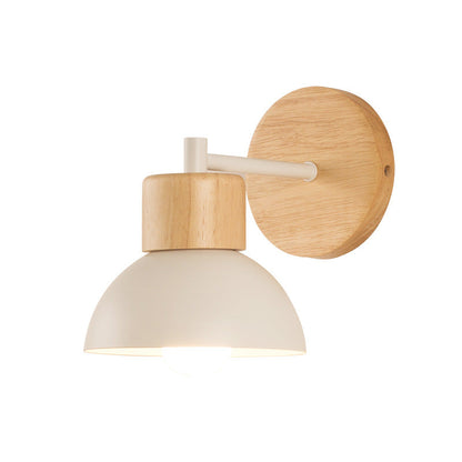 Round Circle Bird Wood Iron Resin 1-Light Wall Sconce Lamp