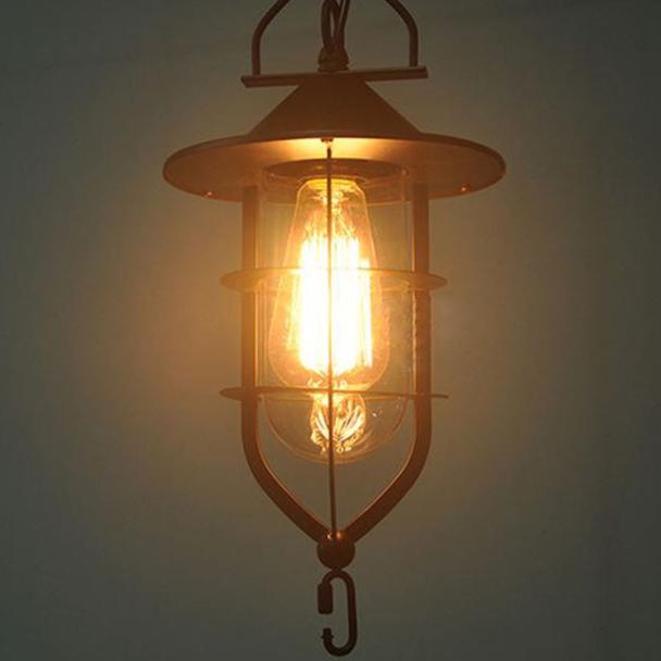 Industrial Iron Glass Round 1-Light Wall Sconce Lamp