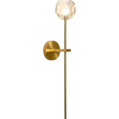 Mid-Century Iron Straight Pole 1-Light Wall Sconce Lamp