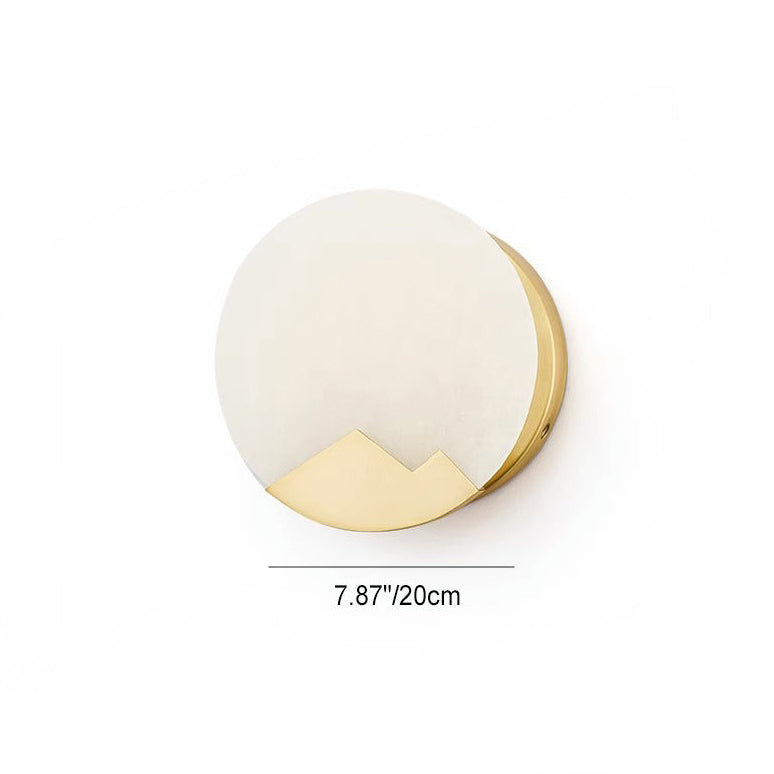Marble Shade Gold Finish Frame 1-Light Wall Sconce Lamp