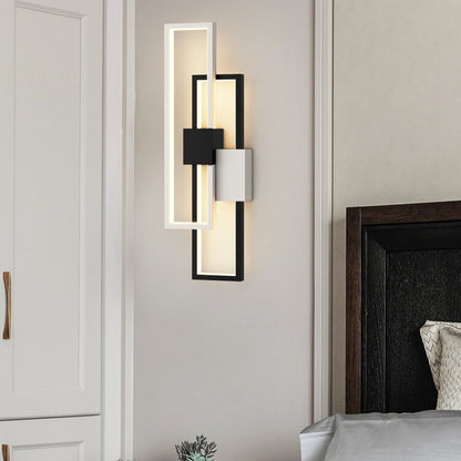 Minimalist Square Frame Iron Silicone LED Wall Sconce Lamp