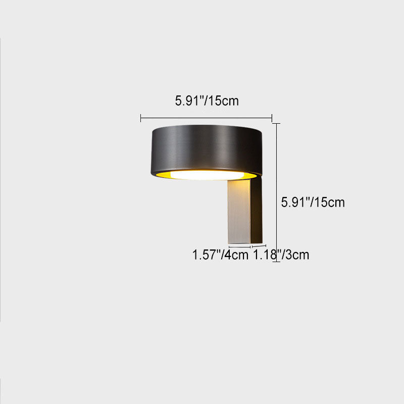 Round Rectangle Full Copper Acrylic LED Wall Sconce Lamp