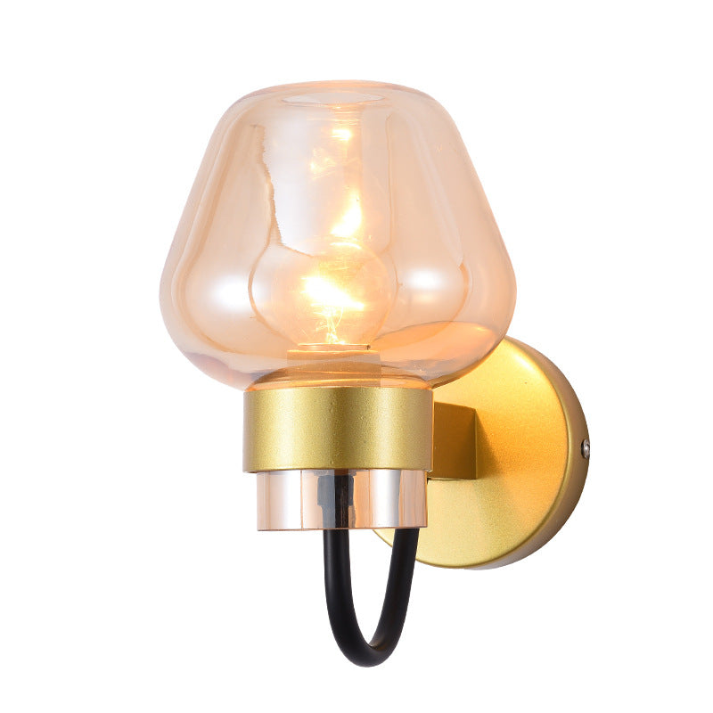 Scandinavian Iron Glass Cup Design 1-Light Wall Sconce Lamp