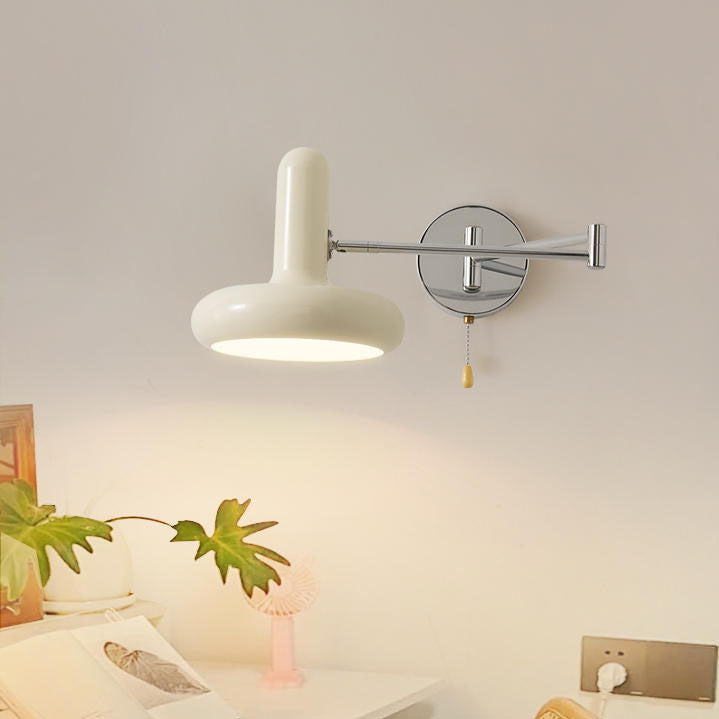 Retractable Swing Arm Iron 1-Light Wall Sconce Lamp