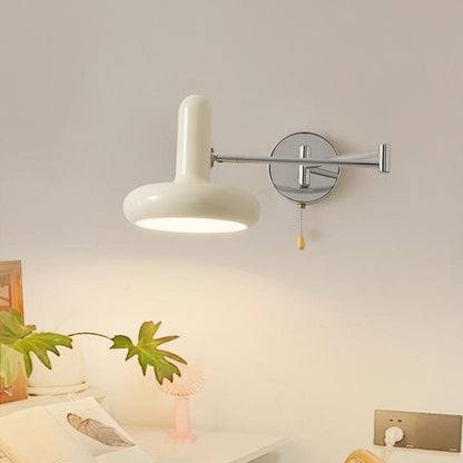 Retractable Swing Arm Iron 1-Light Wall Sconce Lamp
