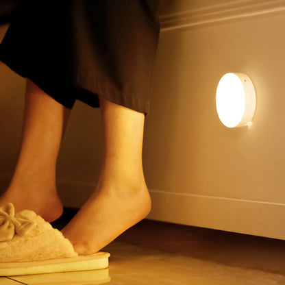 Minimalist Round ABS Rechargeable Sensor Wall Sconce Lamp