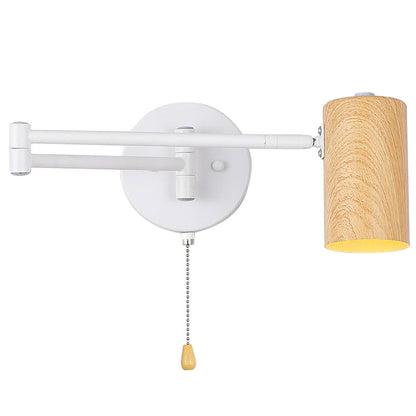 Scandinavian Plastic Woodgrain 1-Light Wall Sconce Lamp