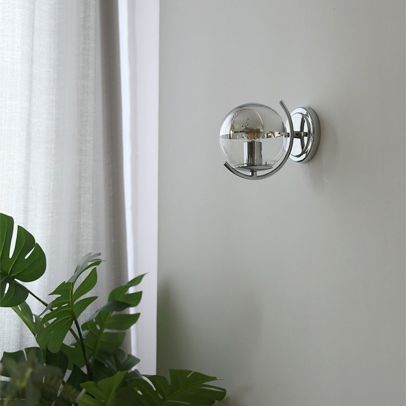 Simplicity Spherical Glass Shade 1-Light Wall Sconce Lamp