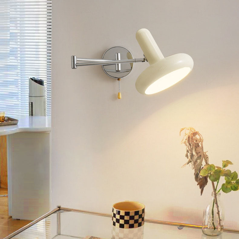 Simplicity Wrought Iron Disc 1-Light Wall Sconce Lamp