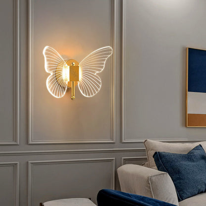 Creative Butterfly Acrylic Iron LED Wall Sconce Lamp