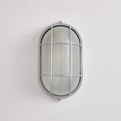 Aluminum Glass Round Oval 1-Light Wall Sconce Lamp