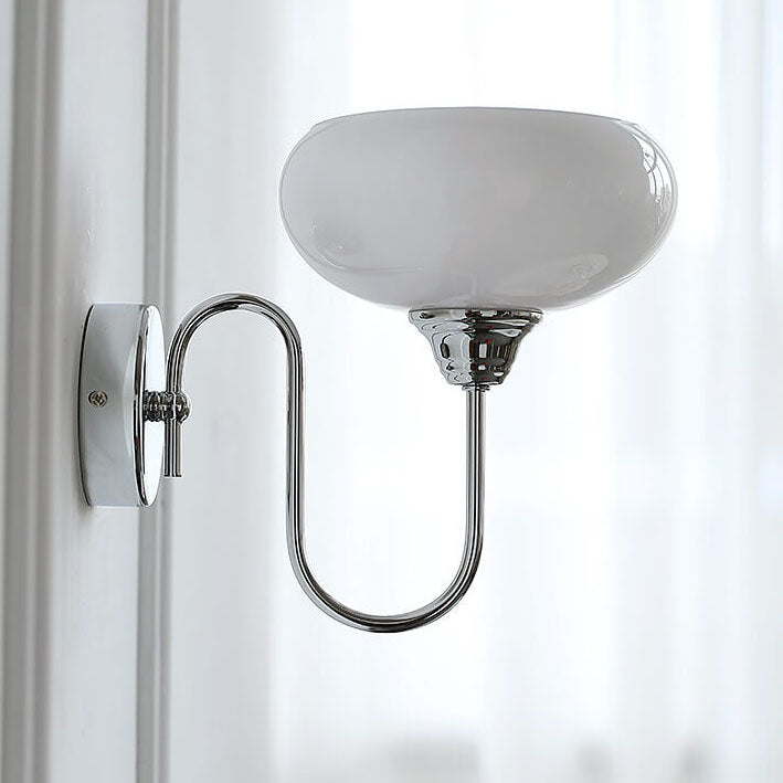 Nordic Round Dome Iron Glass 1-Light Wall Sconce Lamp