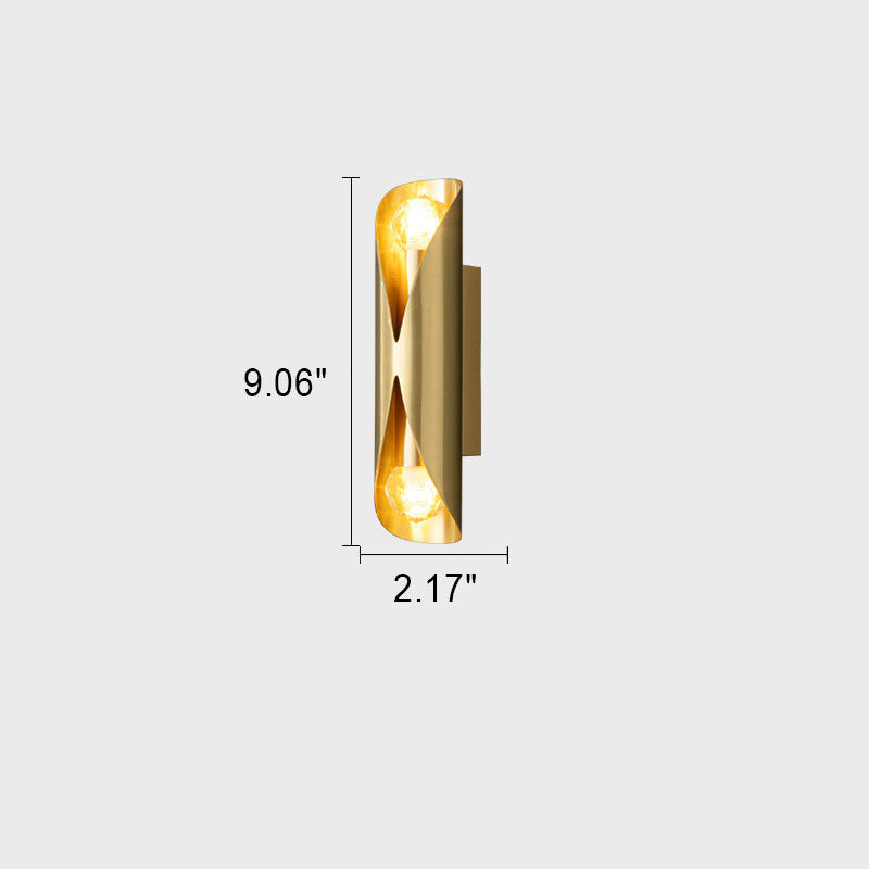 Light Luxury Long All Copper 2-Light Wall Sconce Lamp