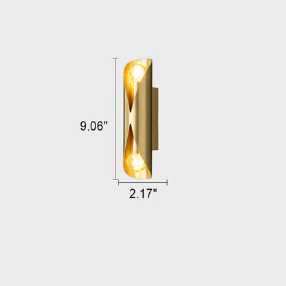 Light Luxury Long All Copper 2-Light Wall Sconce Lamp