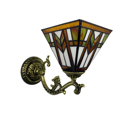 Tiffany Geometric Pyramid Shade 1-Light Wall Sconce Lamp