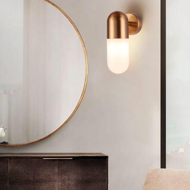 Round Column Aluminum Acrylic 1-Light Wall Sconce Lamp