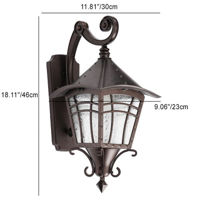 Waterproof Glass Cone Cylinder 1-Light Wall Sconce Lamp