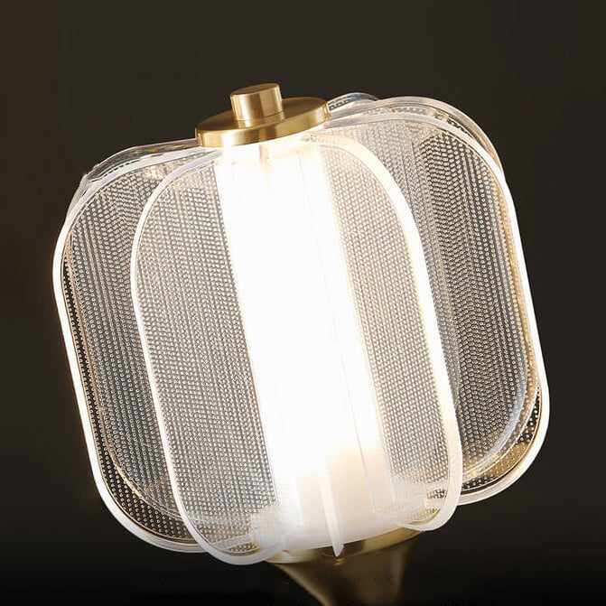Chinese Full Copper Acrylic Lampshade LED Wall Sconce Lamp