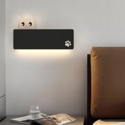 Simplicity Animal Cat Rectangular Iron LED Wall Sconce Lamp