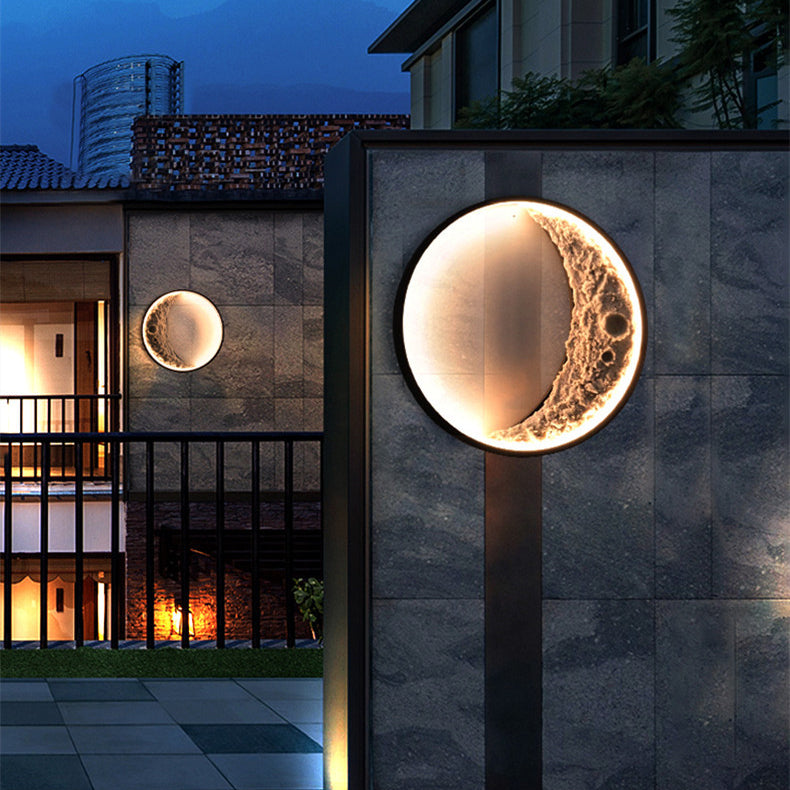 Modern Art Deco Round Metal Resin LED Wall Sconce Lamp
