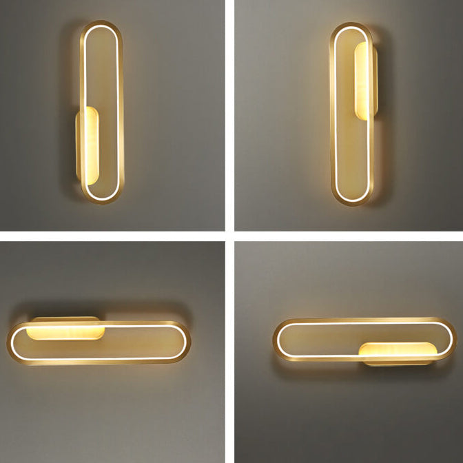 Industrial All Copper Oval Design LED Wall Sconce Lamp