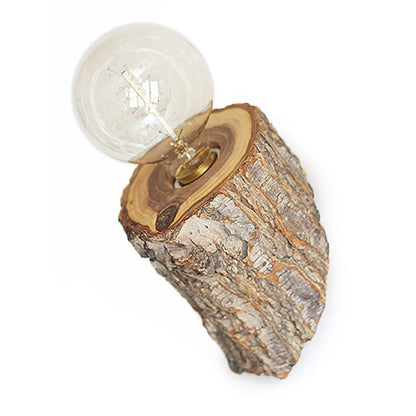 Traditional Rustic Elm Wood Trunk 1-Light Wall Sconce Lamp
