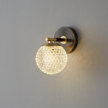Light Luxury Round Ball Copper 1-Light Wall Sconce Lamp