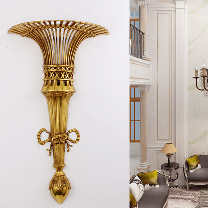 Umbrella Shape Half Round Iron 1-Light Wall Sconce Lamp