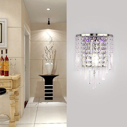 Half Beads Stainless Steel Crystal 1-Light Wall Sconce Lamp