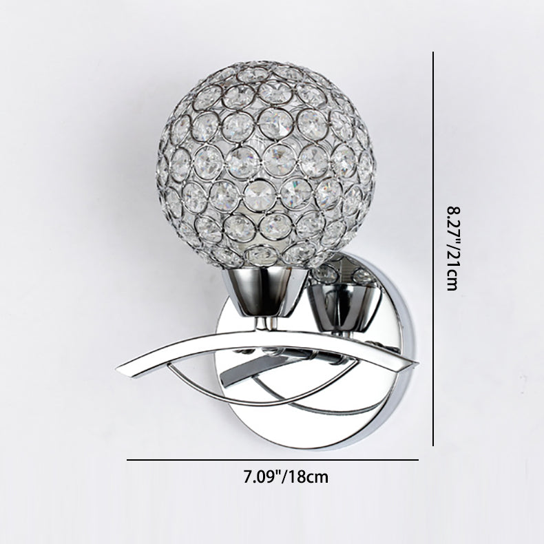 Scandinavian Base Iron Crystal 1/2 Light Wall Sconce Lamp