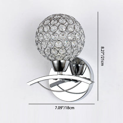 Scandinavian Base Iron Crystal 1/2 Light Wall Sconce Lamp
