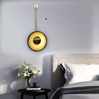 Iron Dark Green Round Long Pole LED Wall Sconce Lamp