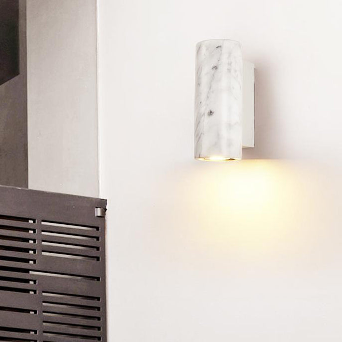 Waterproof Cylinder Marble 1-Light Wall Sconce Lamp