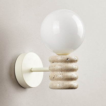 Cream Style Creative Glass Sphere 1-Light Wall Sconce Lamp