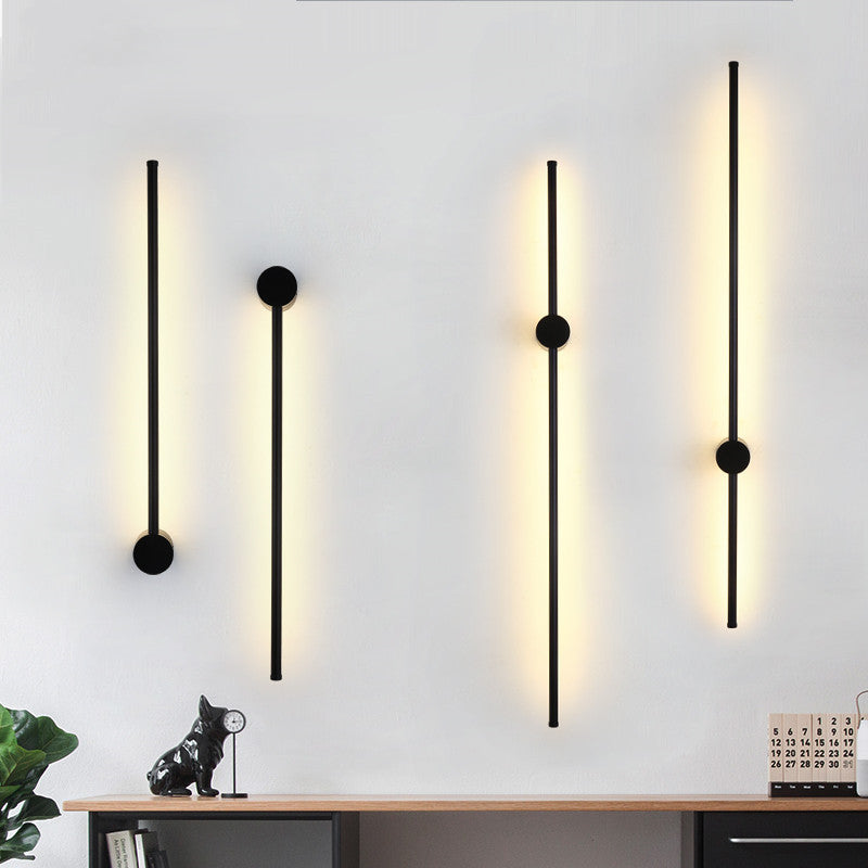 Minimalist Long Aluminum Iron Silicone LED Wall Sconce Lamp