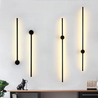 Minimalist Long Aluminum Iron Silicone LED Wall Sconce Lamp