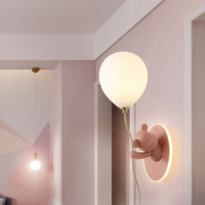 Cartoon Balloon Iron Resin Glass 1-Light Wall Sconce Lamp
