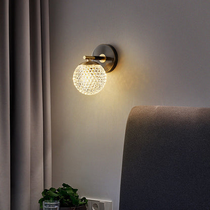 All Acrylic Spherical Lamp Shade 1/2-Light Wall Sconce Lamp
