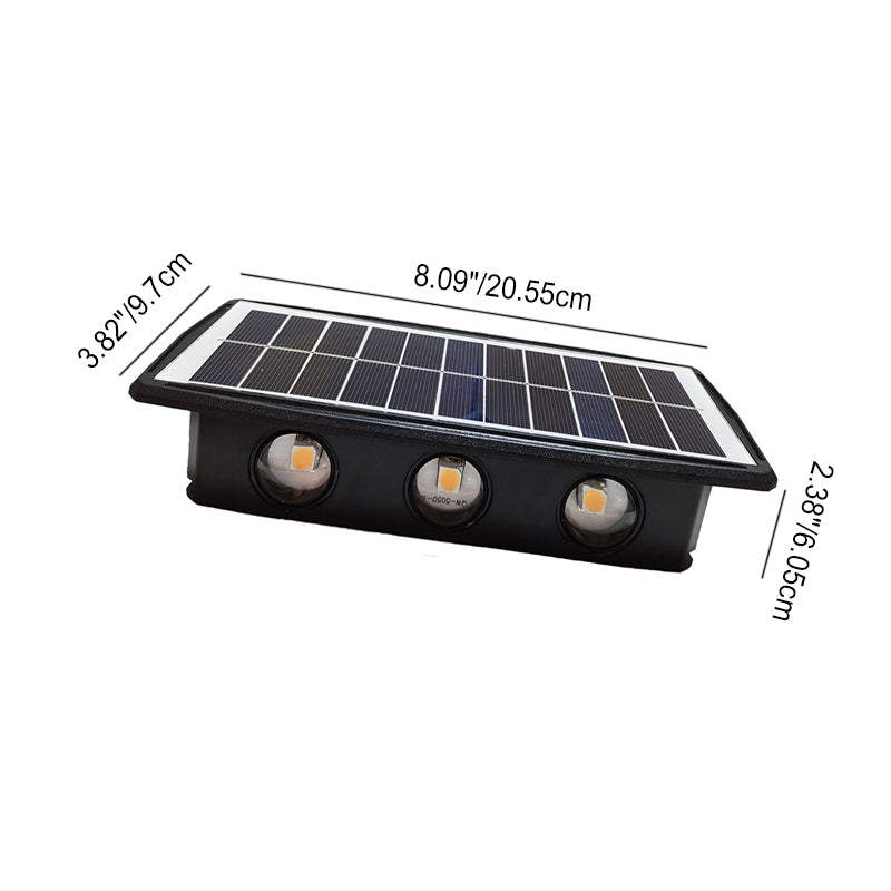 Solar Waterproof Rectangle ABS LED Outdoor Wall Sconce Lamp