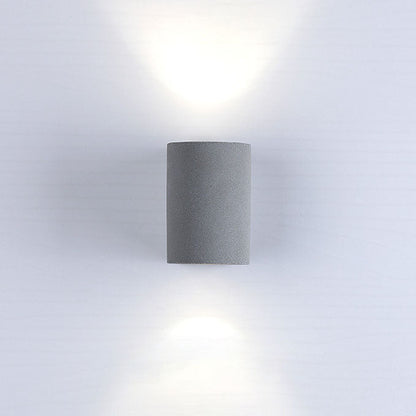 Industrial Round Column Cement 1-Light Wall Sconce Lamp