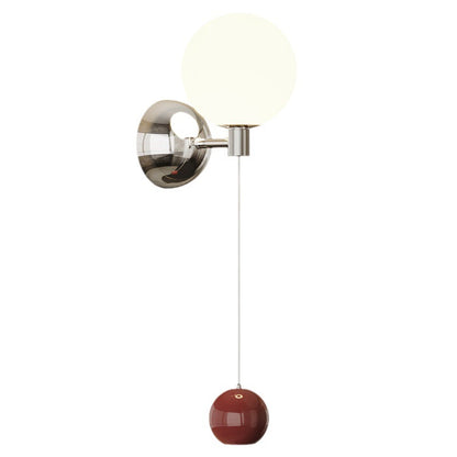 Simplicity Glass Shade Iron Ball LED Wall Sconce Lamp
